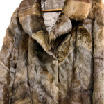 Vintage Mixed Brown Mink Fur Mid Length Coat