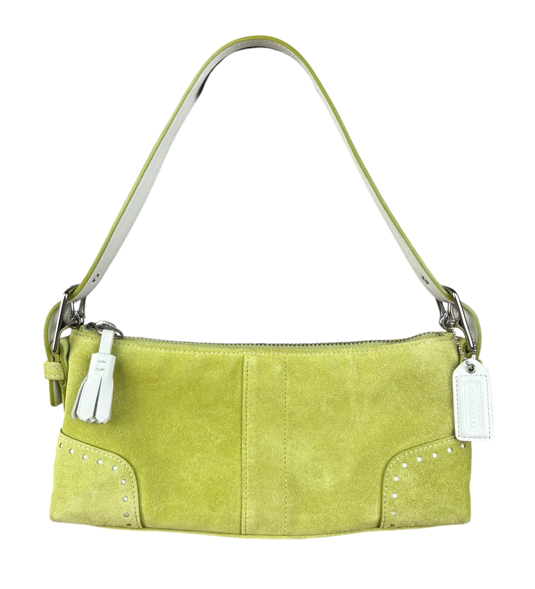 Coach Vintage Green Suede Shoulder Bag