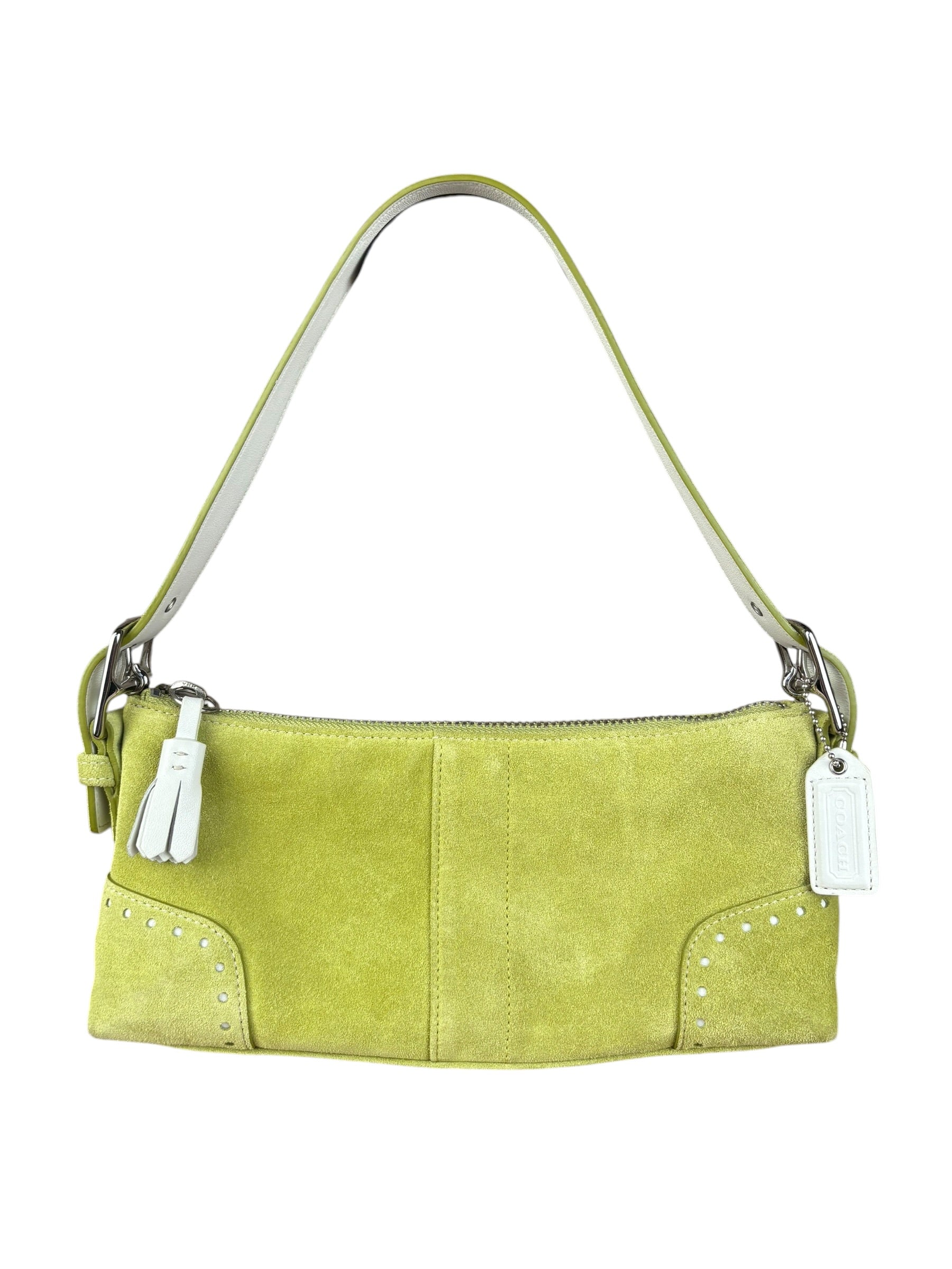 Coach Vintage Green Suede Shoulder Bag