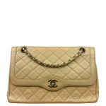 Chanel Beige Quilted Leather Two-Toned Double Flap Bag '94-'96