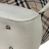 Burberry White Leather Trim Nova Check Shoulder Bag