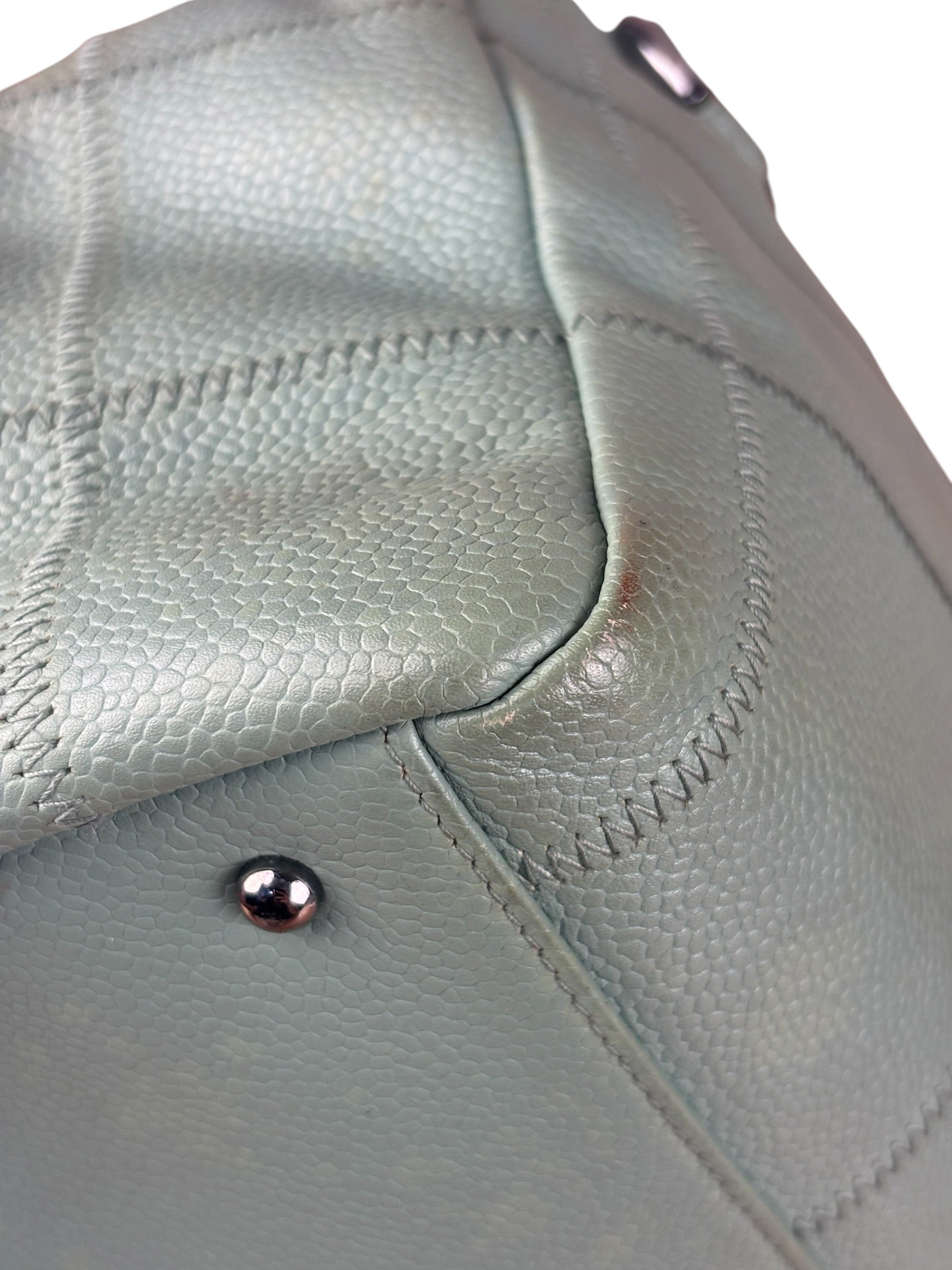 Chanel Light Green Quilt LAX Leather Bowler Bag 2004