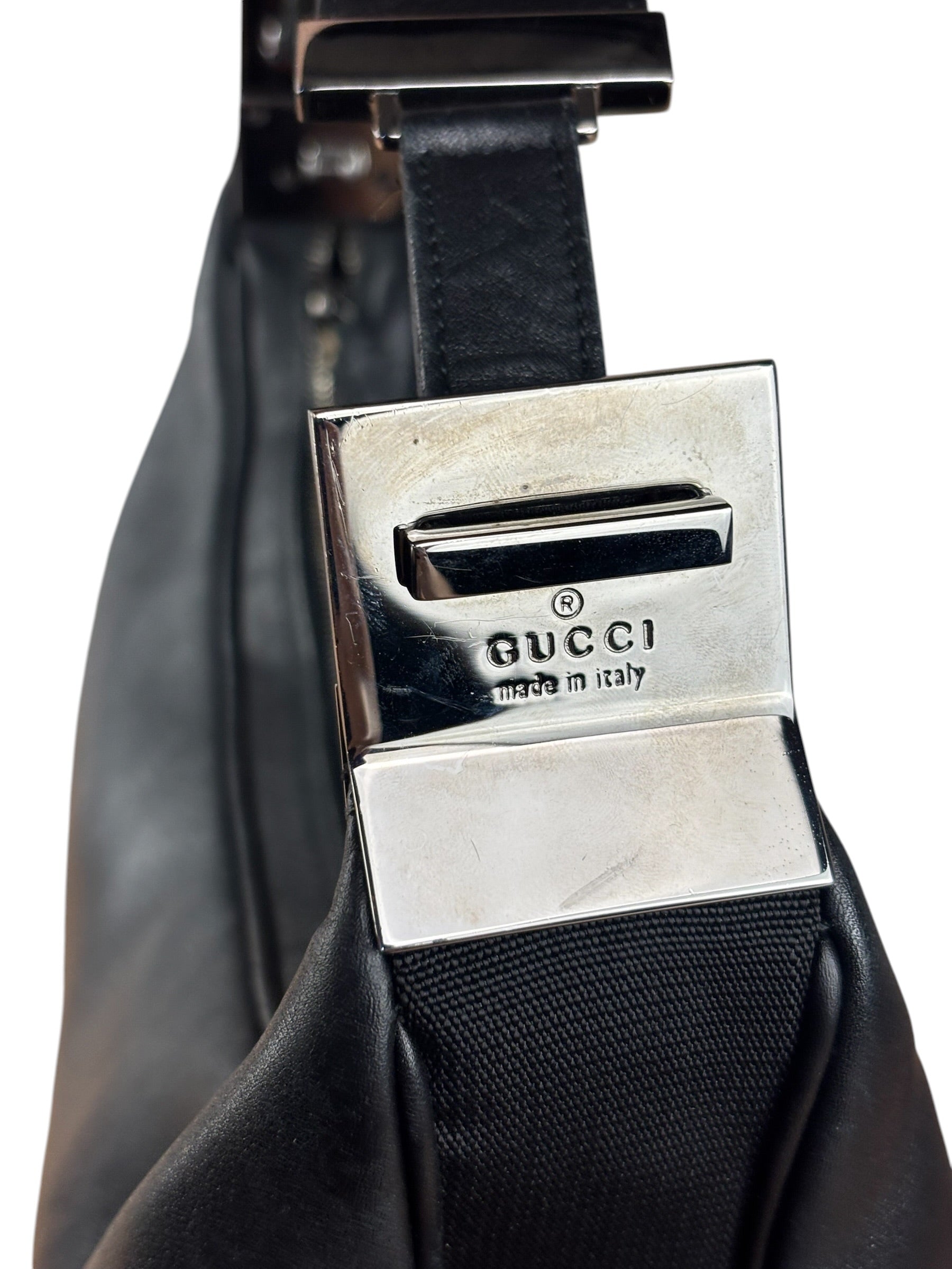 Gucci Black Leather Silhouette Hobo Bag