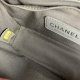 Chanel CC Silver Lambskin Quilted Boy Bag Red Stingray 2012