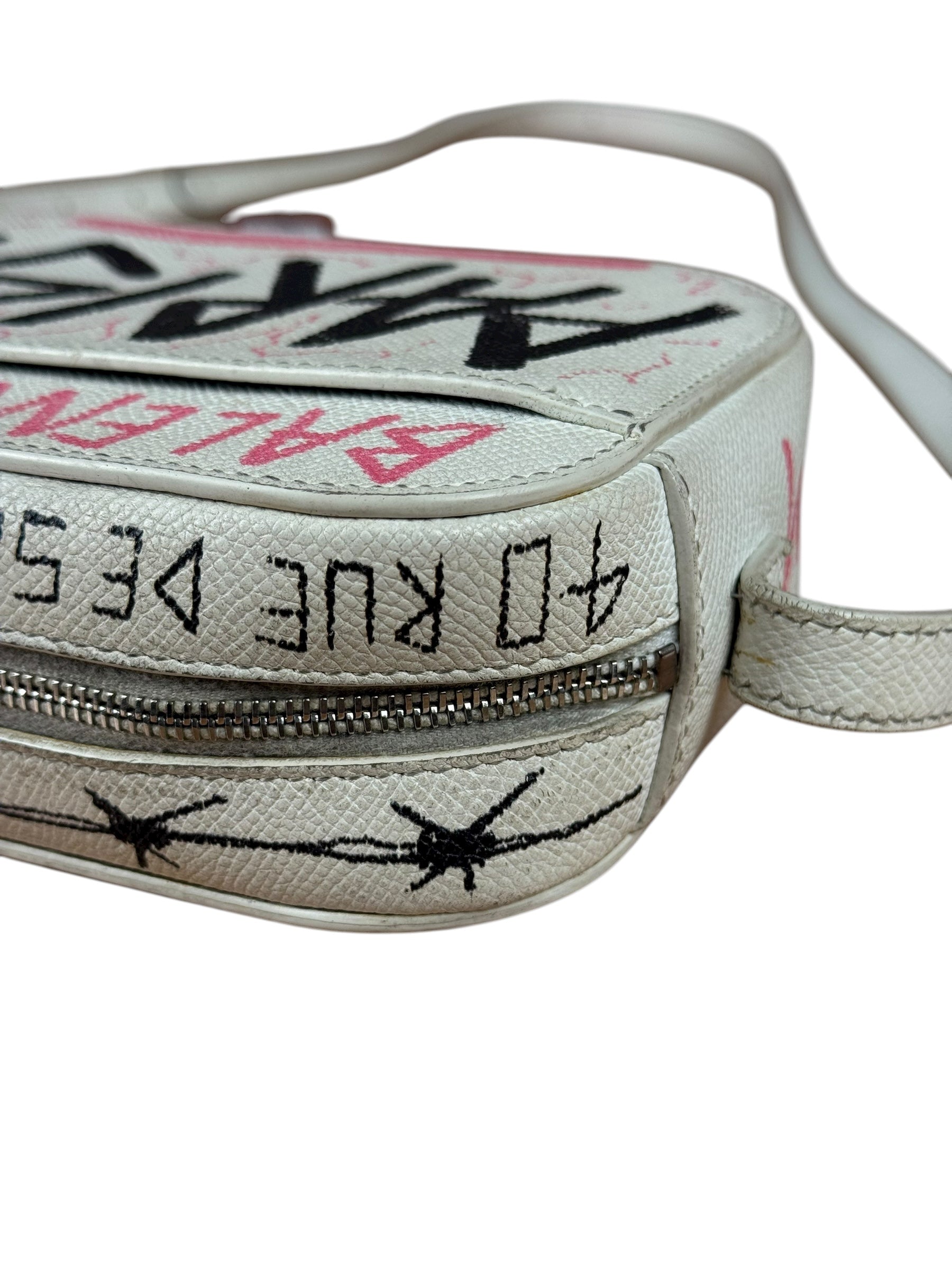 Balenciaga Graffiti Leather Camera Crossbody Bag