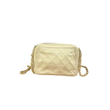 Chanel Beige Quilted Leather Chain Shoulder Bag
