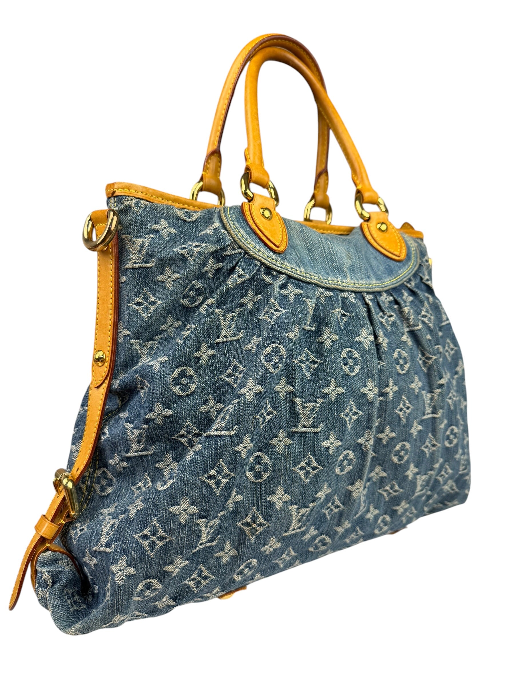 Louis Vuitton Denim/Leather Trim Monogram Neo Cabby Handbag