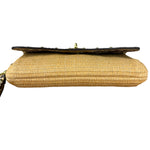 Coach Python-Trimmed Straw Natalie Wristlet