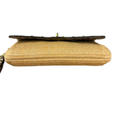 Coach Python-Trimmed Straw Natalie Wristlet
