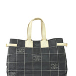 Chanel Vintage Large Square Quilt Tote Faded Black 2003
