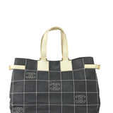 Chanel Vintage Large Square Quilt Tote Faded Black 2003