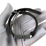 Gucci 7100M Silver Stick Square Dial Brown Strap
