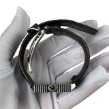 Gucci 7100M Silver Stick Square Dial Brown Strap