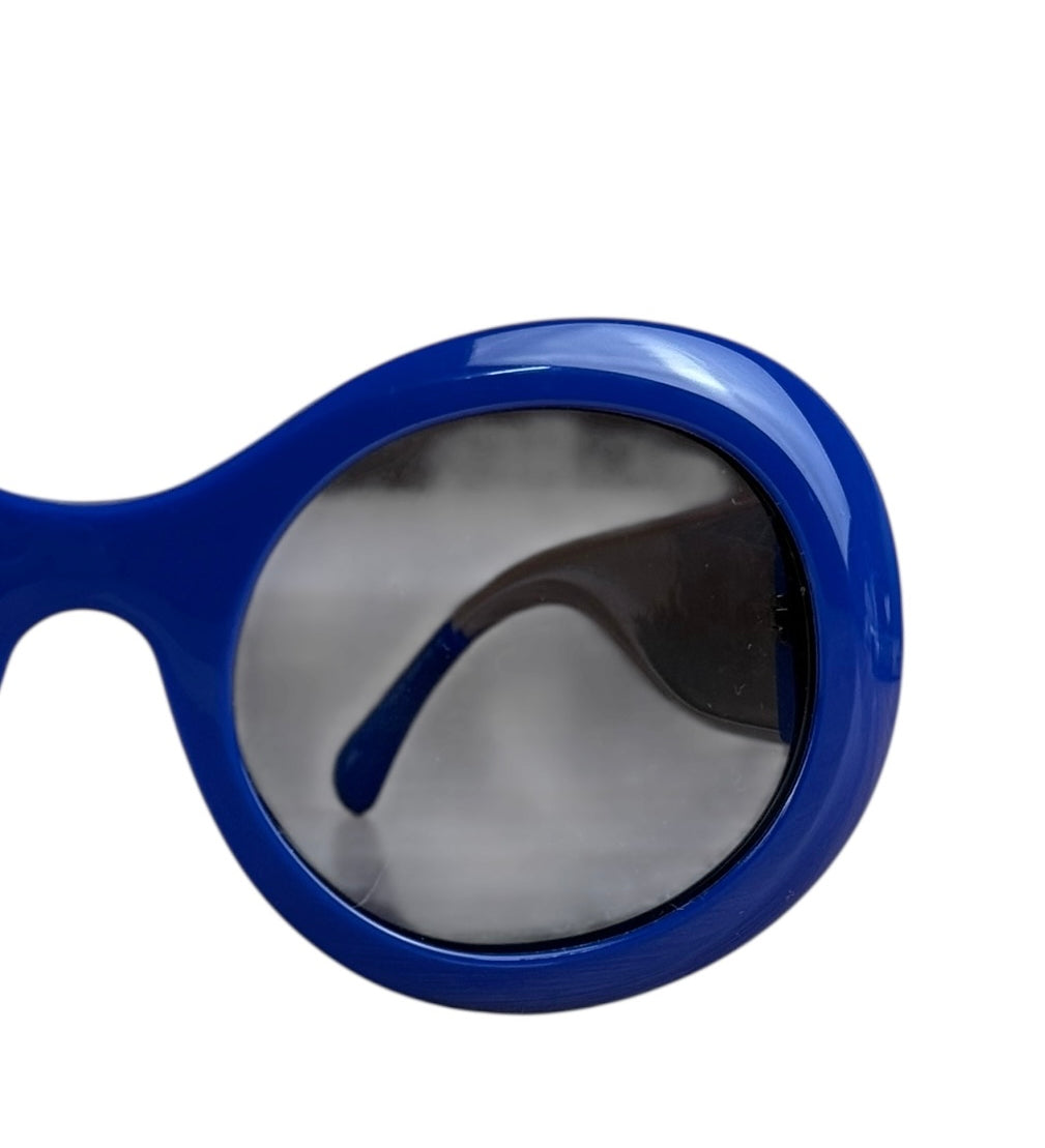 Chanel Vintage Blue Round Frame Sunglasses