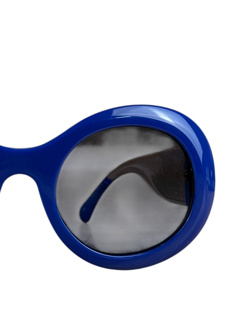 Chanel Vintage Blue Round Frame Sunglasses