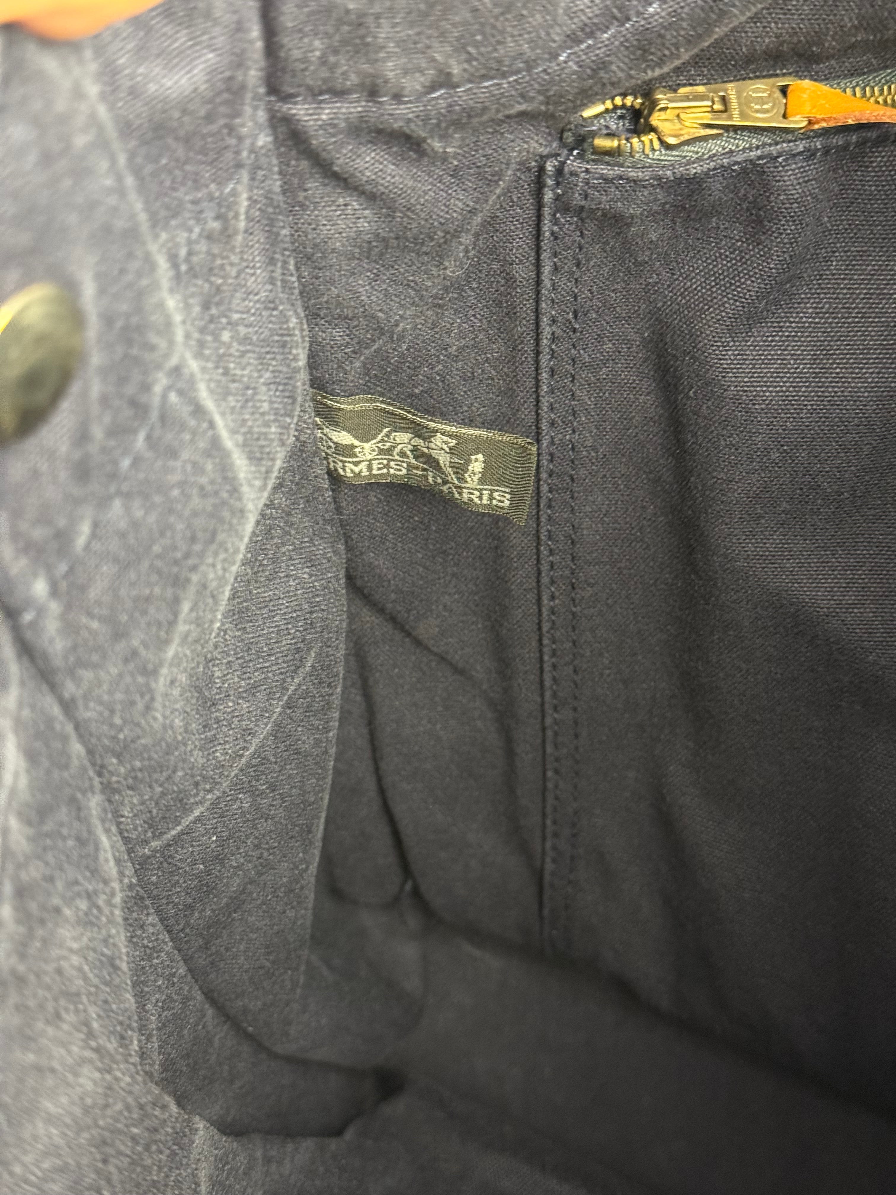 Hermes Vintage Large Navy Canvas Tote