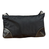 Prada Black Tessuto Nylon Leather Trim Shoulder Bag