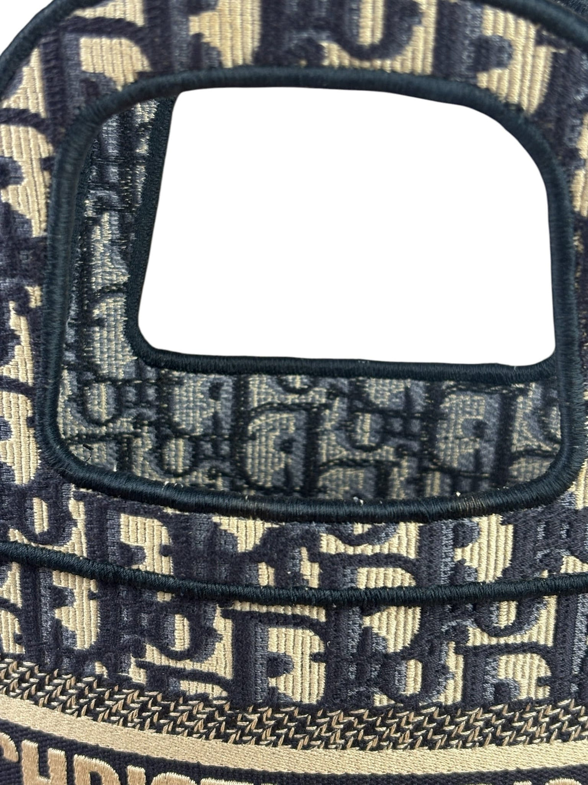Christian Dior Navy Small Oblique Embroidery Tote