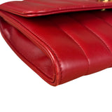Saint Laurent Red Quilted Leather Vicky Flap Shoulder Bag