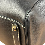Salvatore Ferragamo Vintage Black Pebbled Leather Tote Bag