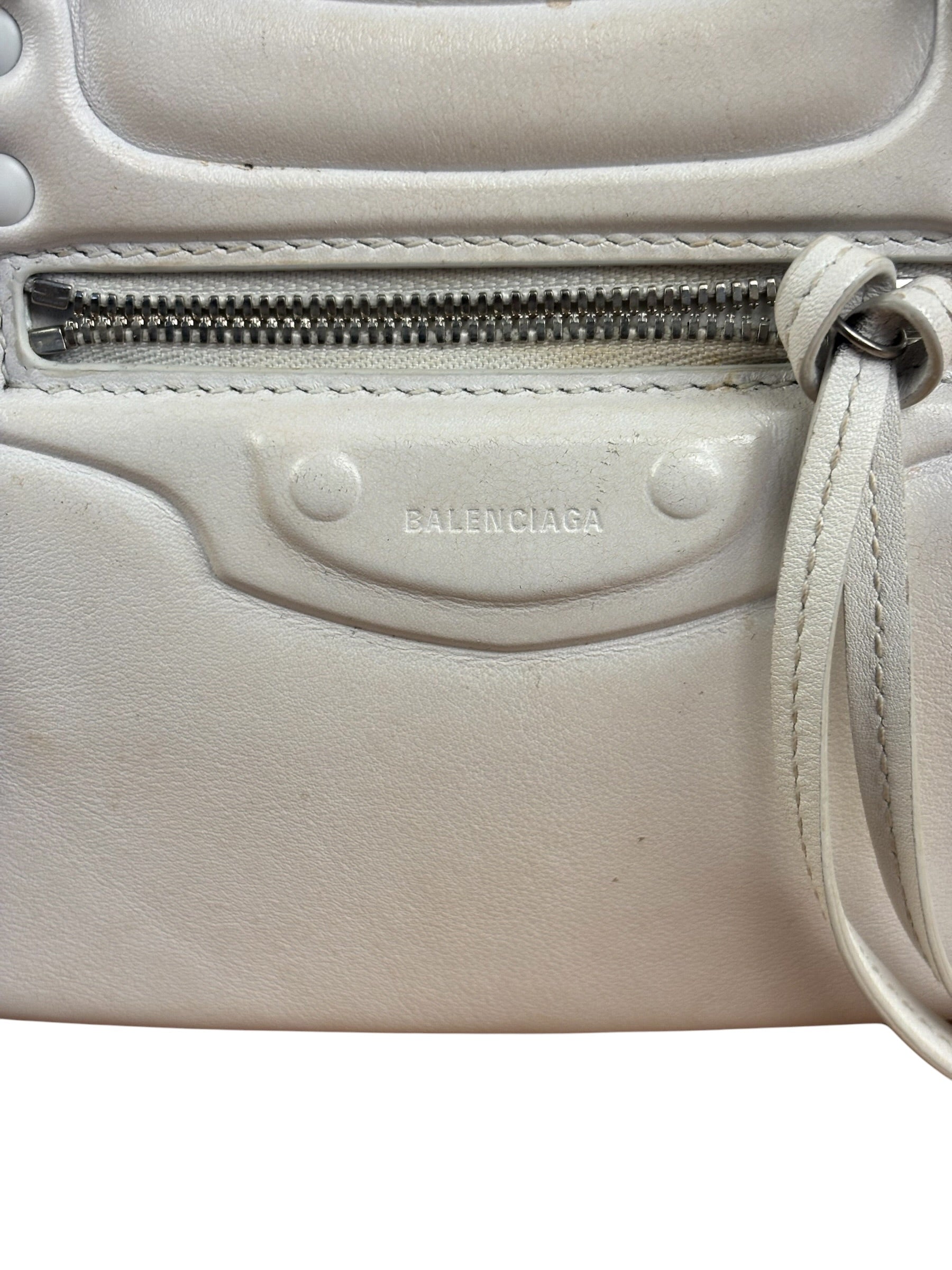 Balenciaga White Leather Neo Classic Le City Two-Way Bag