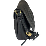 Gucci Black Pebbled Leather Soho Chain Flap Crossbody Bag