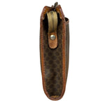 Celine Brown Leather Macadam Clutch