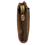 Celine Brown Leather Macadam Clutch