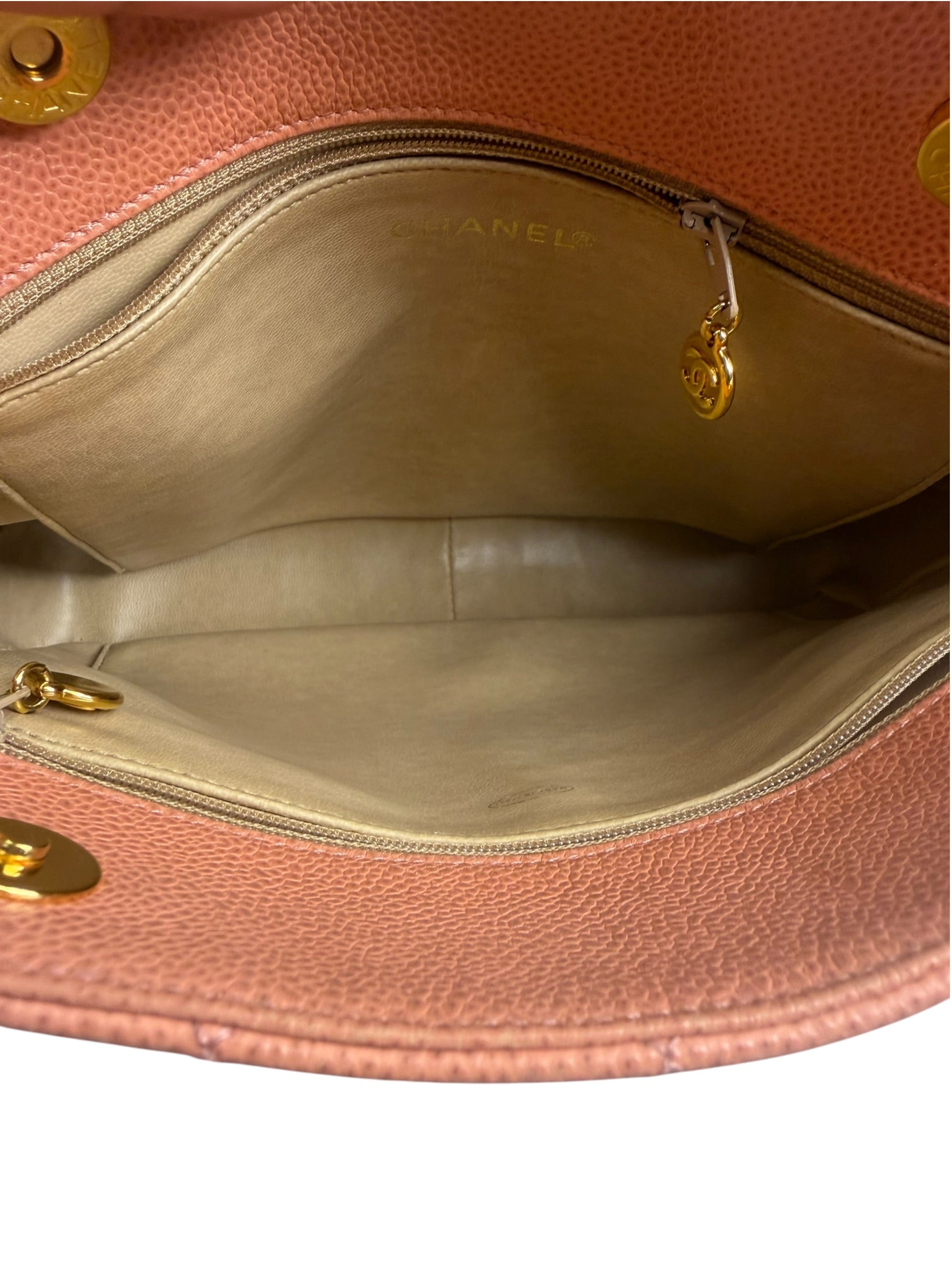 Chanel Pink Caviar Quilted Leather Petit Timeless Tote Early 2000's