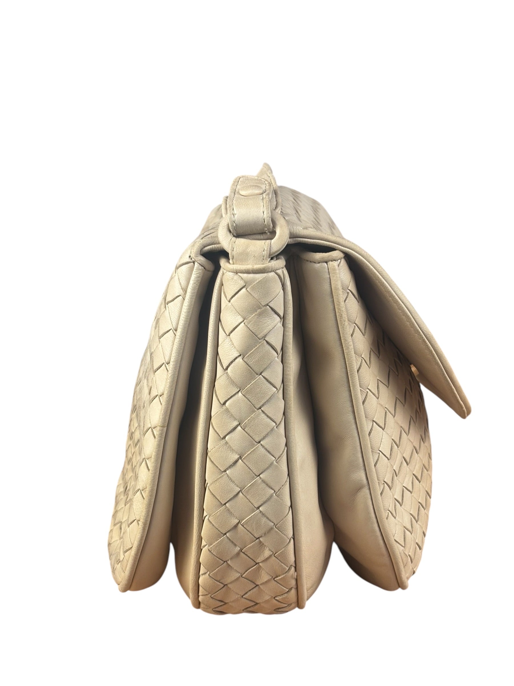 Bottega Veneta Vintage Beige Intrecciato Crossbody