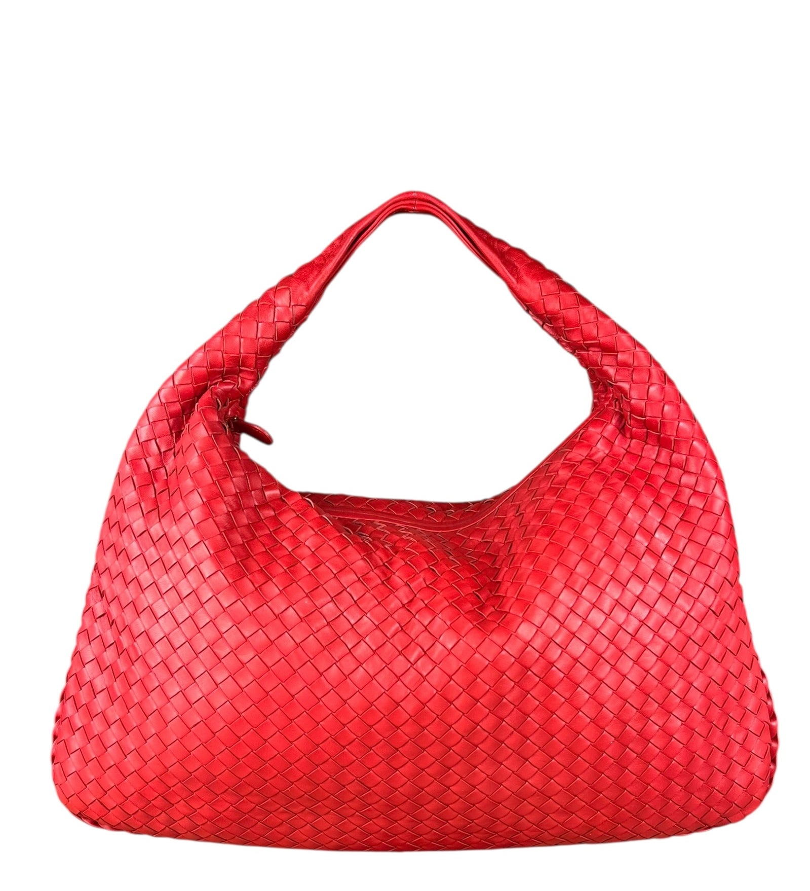 Bottega Veneta Large Intreccio Hobo Bag Red