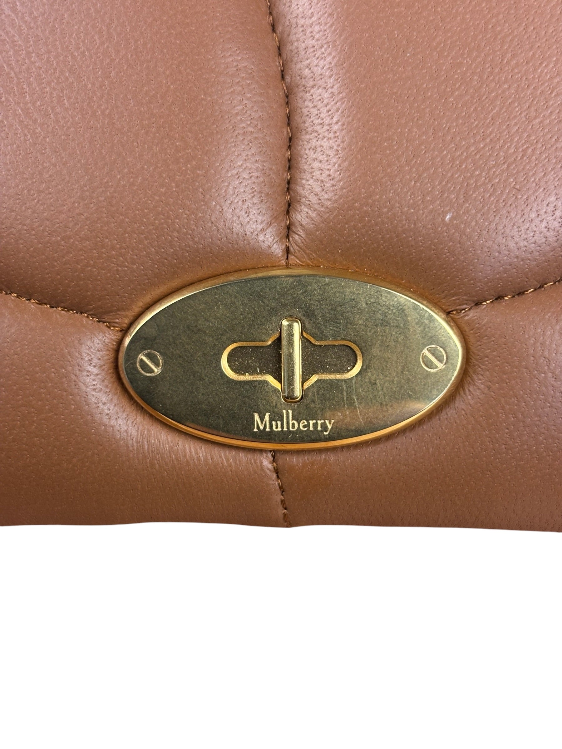 Mulberry Brown Leather Softie Quilted Coin Pouch