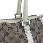 Gucci Bicolor Leather Trim Canvas GG Monogram Shoulder Bag