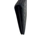 Bottega Veneta Navy Intrecciato Bi-Fold Flap Long Wallet