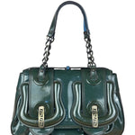 Fendi Vintage Green Patent Leather B Handbag