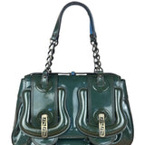 Fendi Vintage Green Patent Leather B Handbag