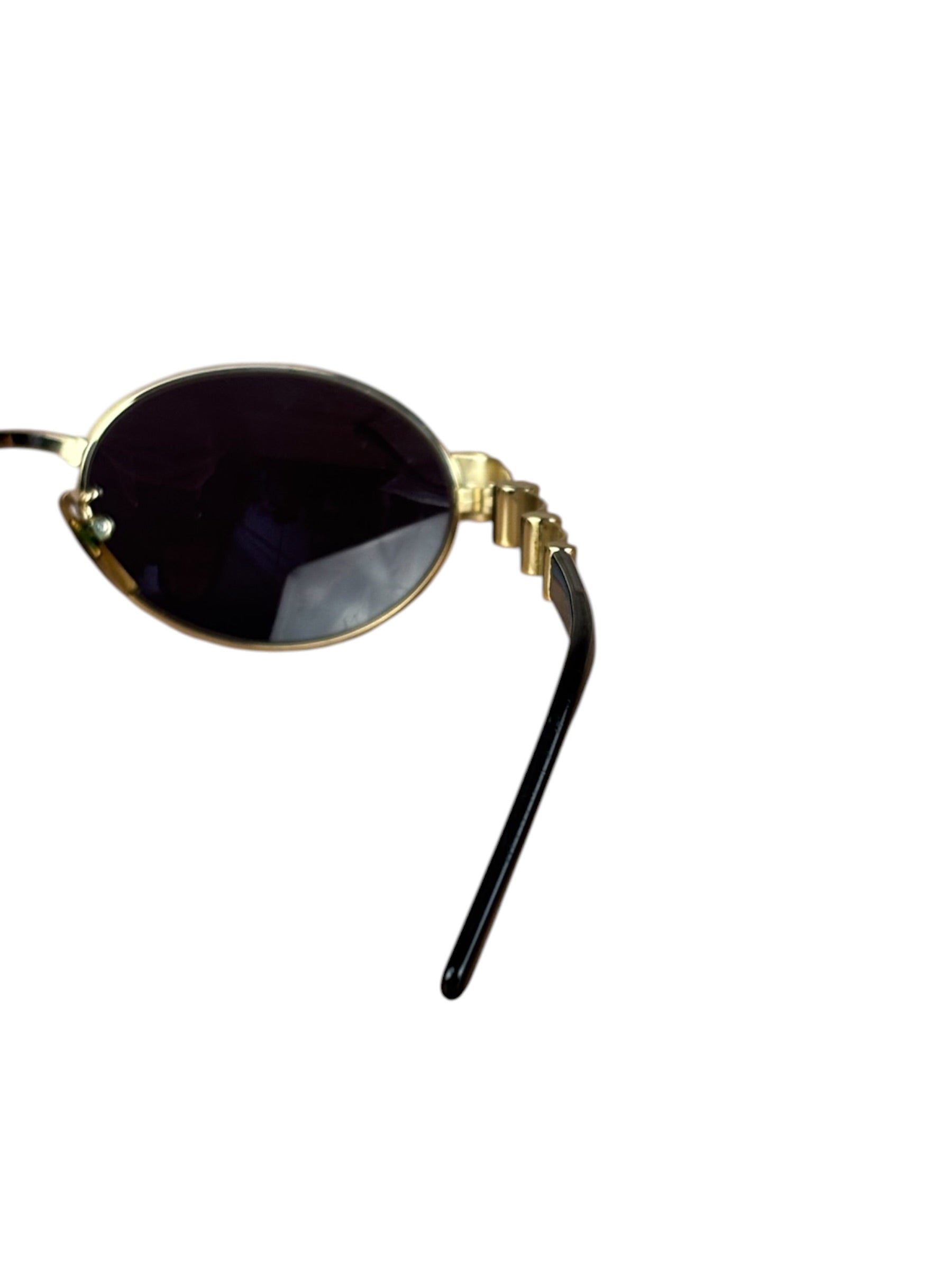 Fendi Gold/Black Oval Sunglasses