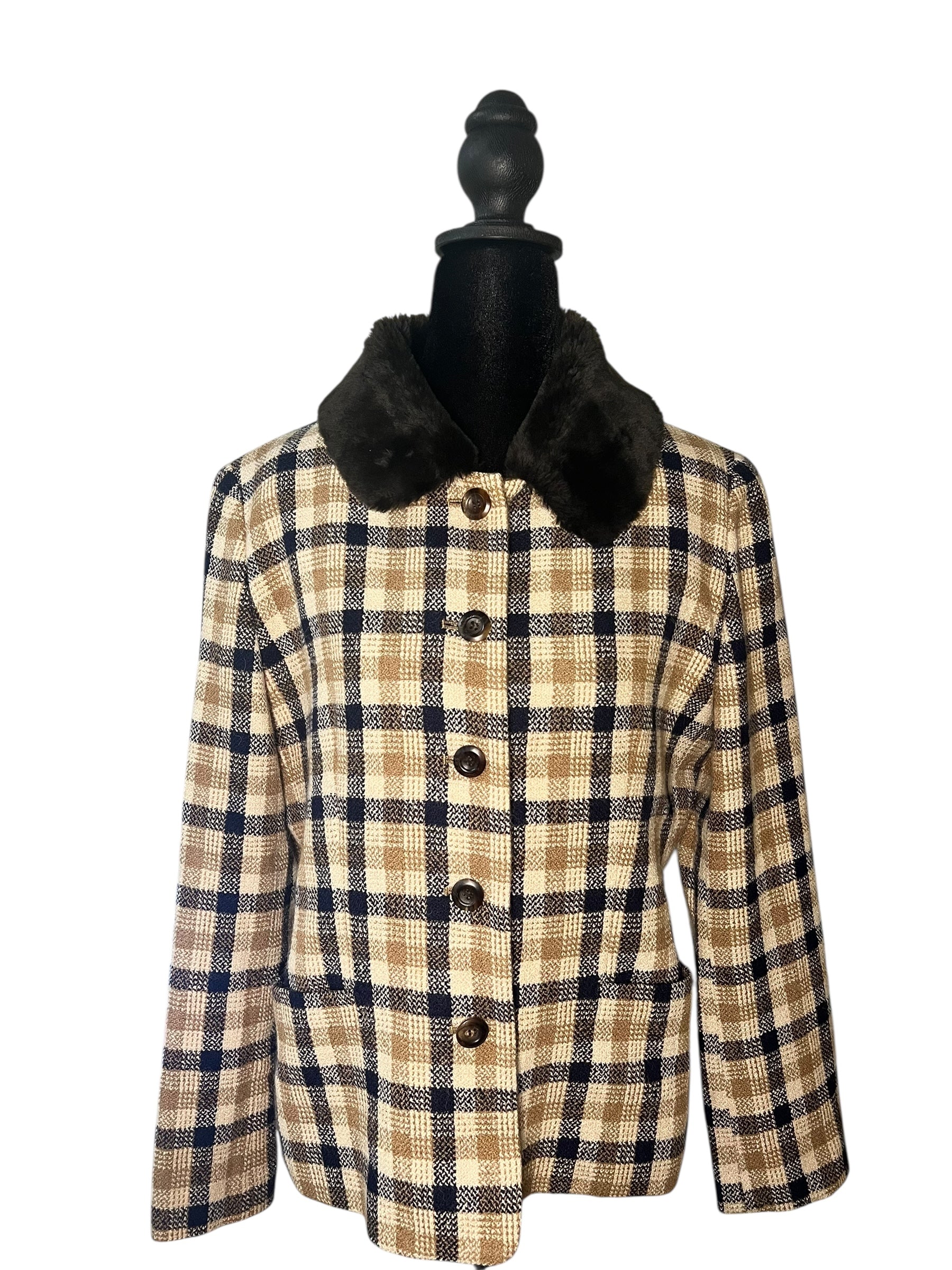 Burberry Check Button Up Jacket