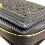 Chanel Black Leather Braided Boy Flap Shoulder Bag 2014