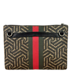 Gucci Beige/Black GG Caleido Web Zip Crossbody Bag