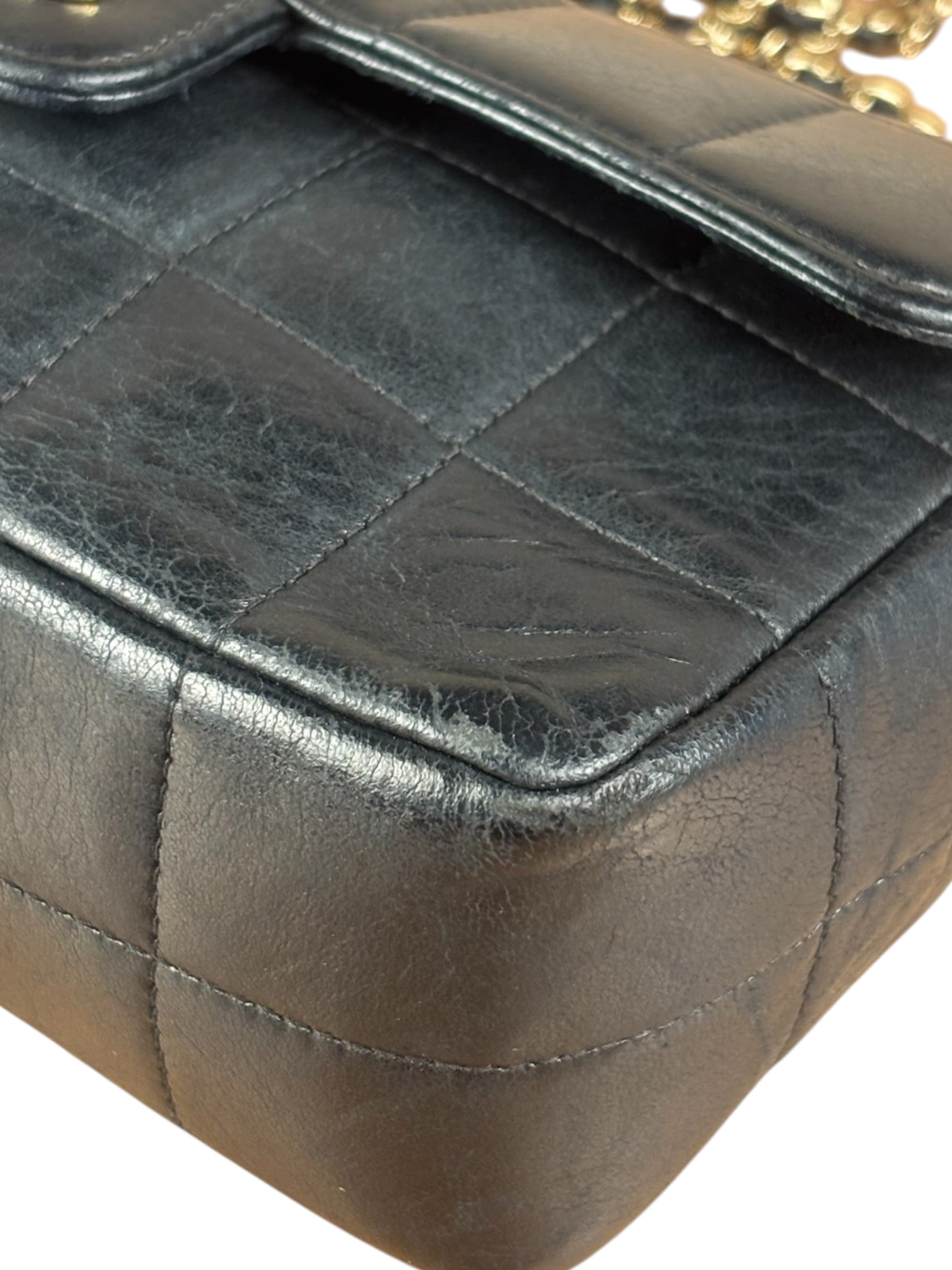 Chanel Black Lambskin Mini Chocolate Bar Flap Bag 2005