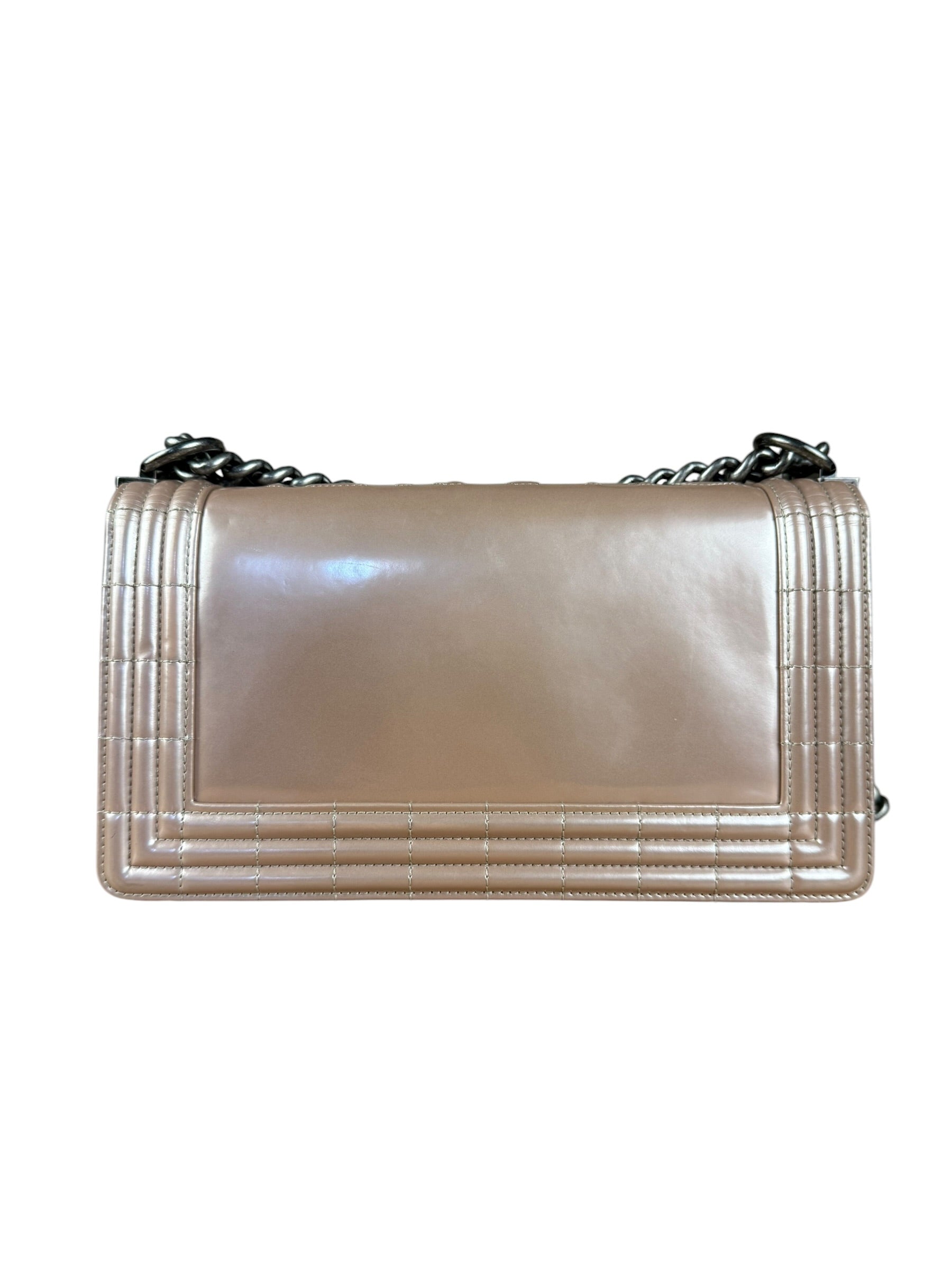 Chanel Pink Glazed Calfskin M Boy Bag 2012