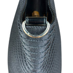 Gucci Vintage Black Ribbed Bamboo Top Handle Bag