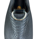 Gucci Vintage Black Ribbed Bamboo Top Handle Bag