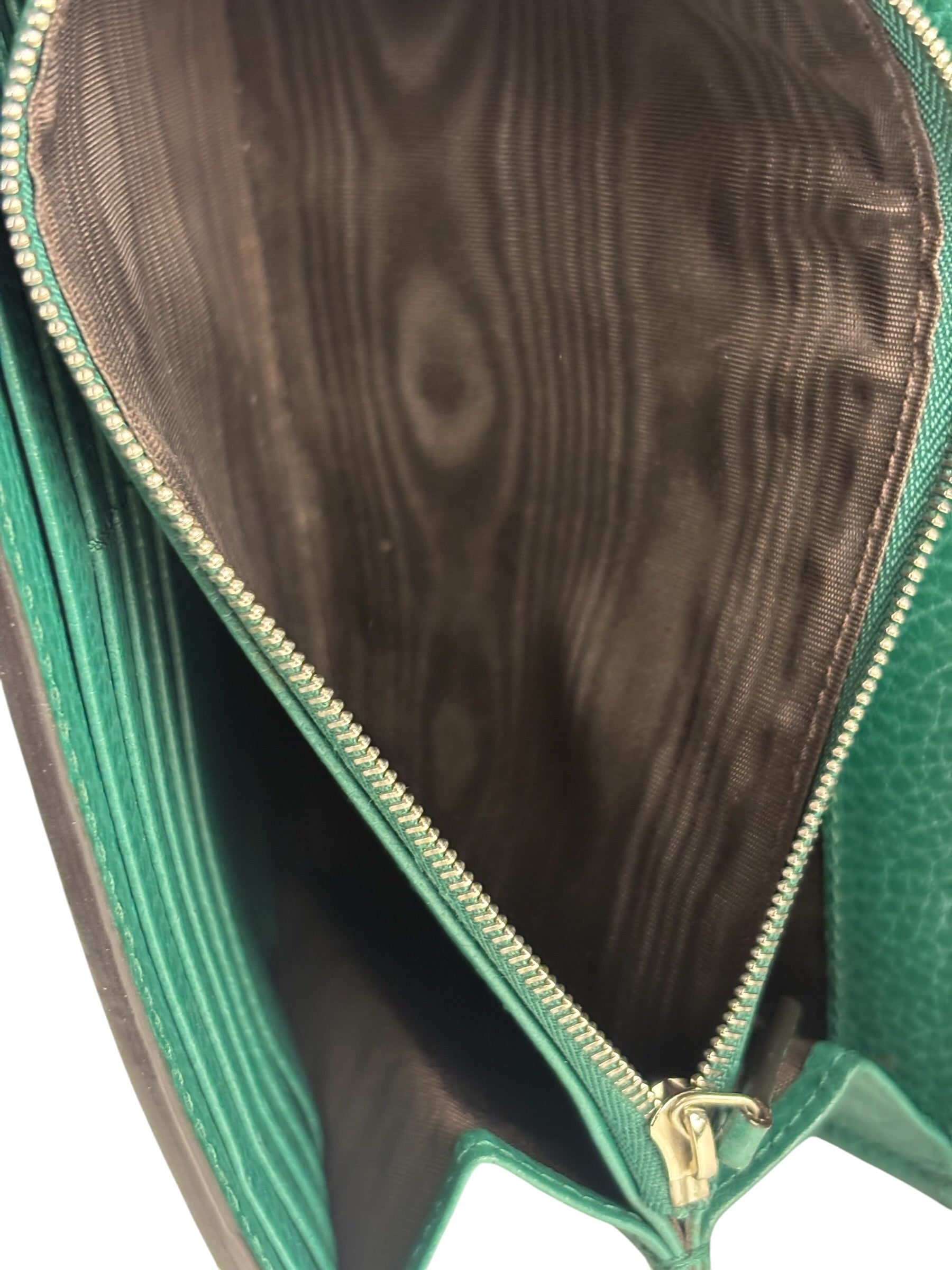 Gucci Green Leather Crystal Embellished Dionysus Chain Bag