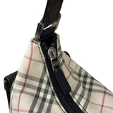 Burberry Black/Beige Saffiano Leather Trim Nova Check Hobo Bag