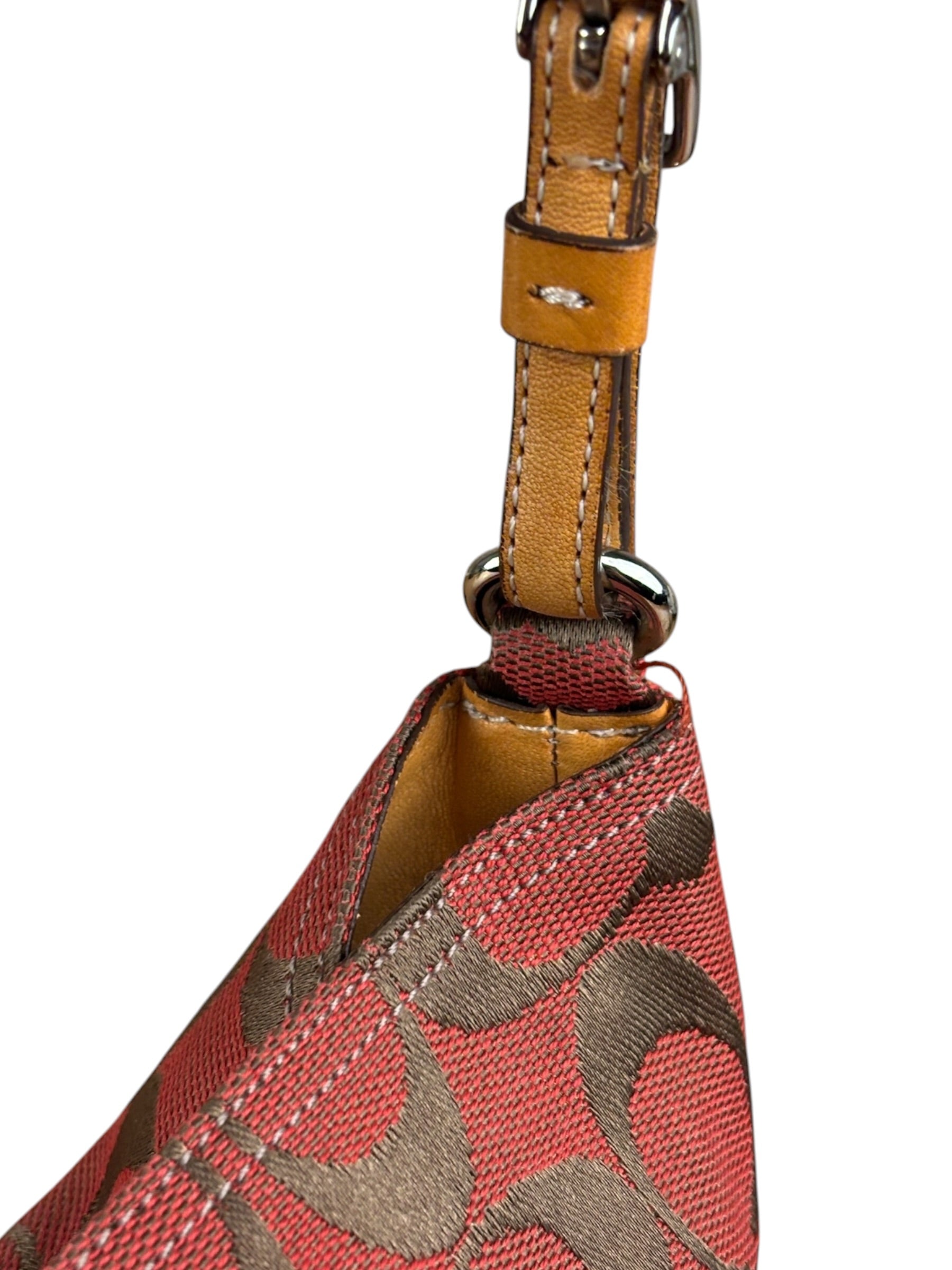 Coach Multicolor Leather Trim Signature Canvas Shoulder Bag