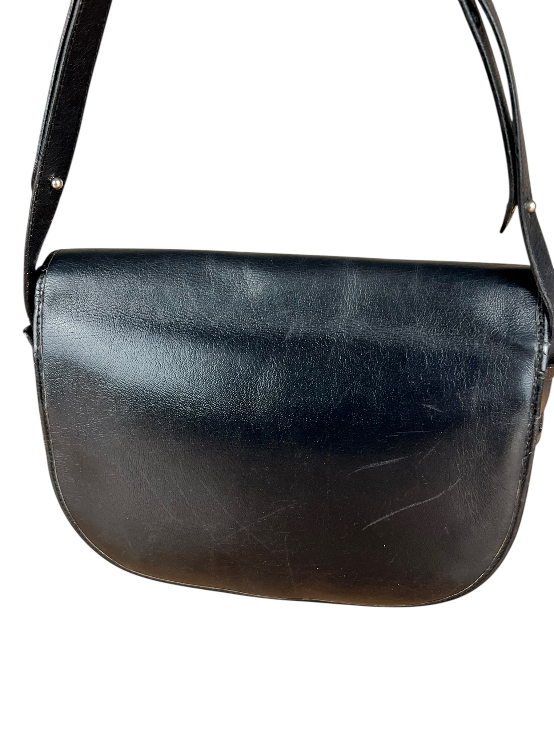 Dior Black Leather Vintage Flap Shoulder Bag
