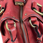 Chloe Red Leather Paddington Medium Satchel Two-Way Bag