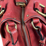 Chloe Red Leather Paddington Medium Satchel Two-Way Bag